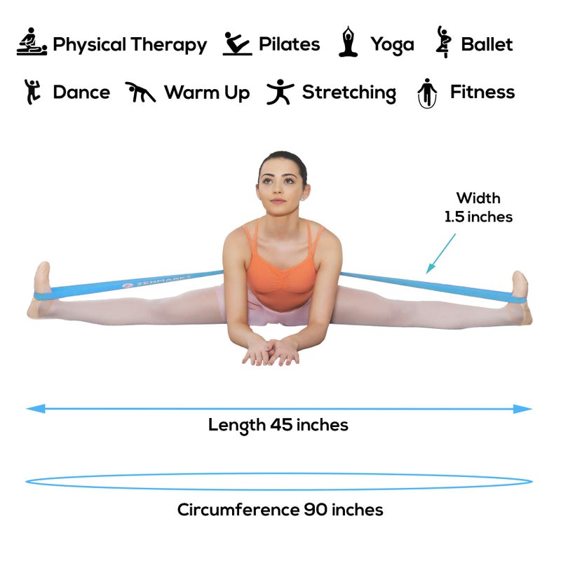 Zenmarkt Ballet Stretch Bands for Flexibility and Strength - Stretch Bands Ideal to Have as Dance Equipment in Every Competition - Suitable for Gymnastics, Cheerleading, and Pilates Training(Blue) - Image 4